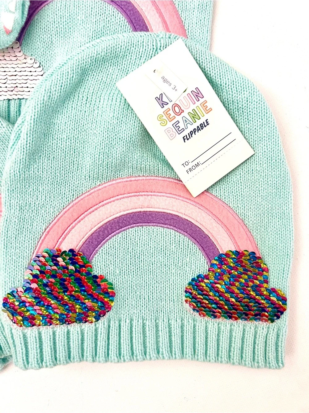 Kids’ Winter Beanies (6) and Matching Mittens (2 Pairs): NWT